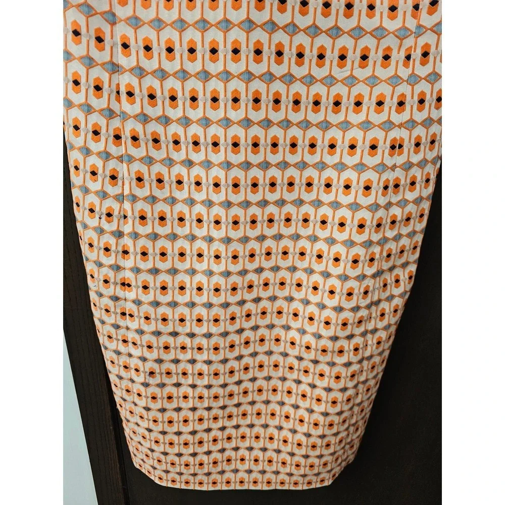 J.Crew Collection Peach Orange Geometric Jacquard Shift Dress Size 6